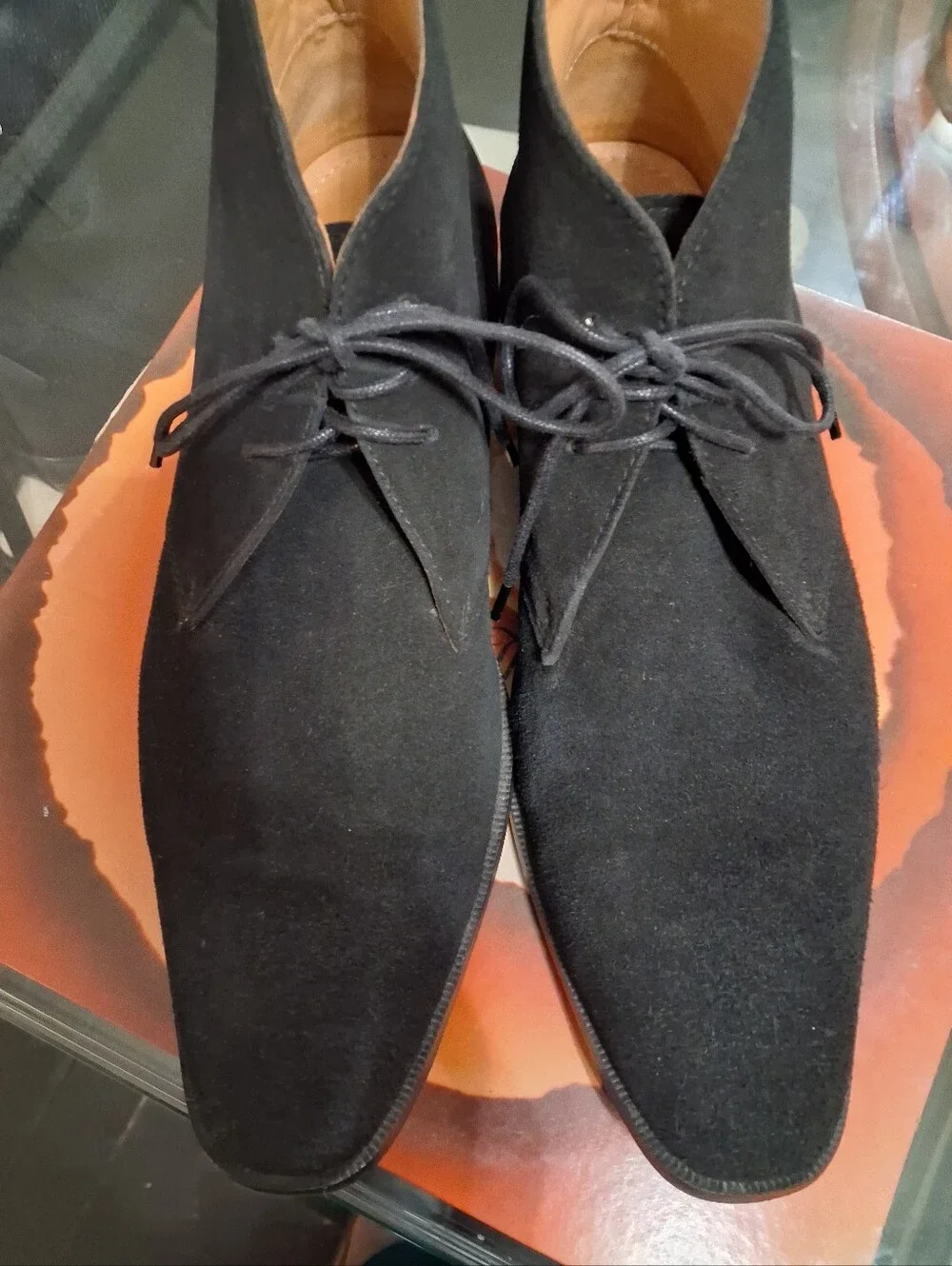 Carlos by Carlos Santana Black Suede Chukka Boots with Tan Lining